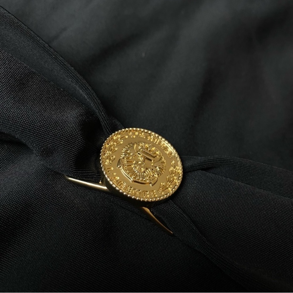 L'AGENCE Lisa Plunge One-Piece Swimsuit Black Gold Coin Size XL - Picture 12 of 16